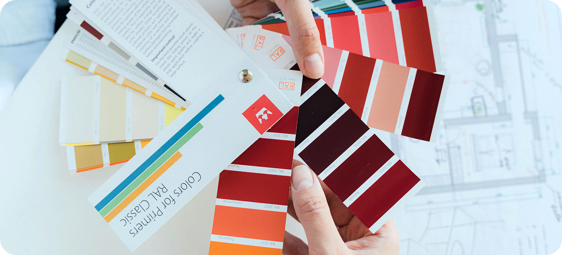 Colour palette swatches