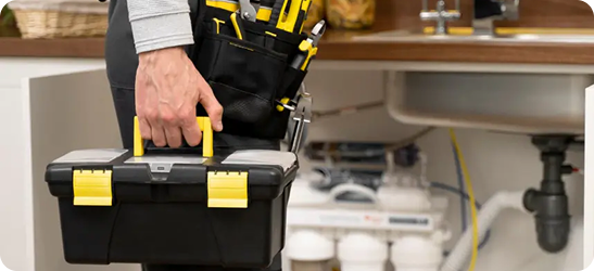 Handyman with toolbox